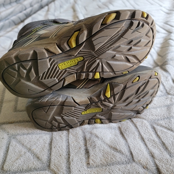 Merrell Moab FST Polar Mid A/C Winter Kids Hiking Boots Gray & Green Size 13M - Picture 4 of 8